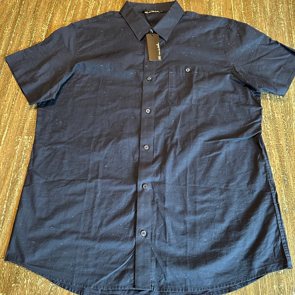NWT Travis Mathew Short Sleeve Button Down Collar Shirt Navy Men’s Size XL